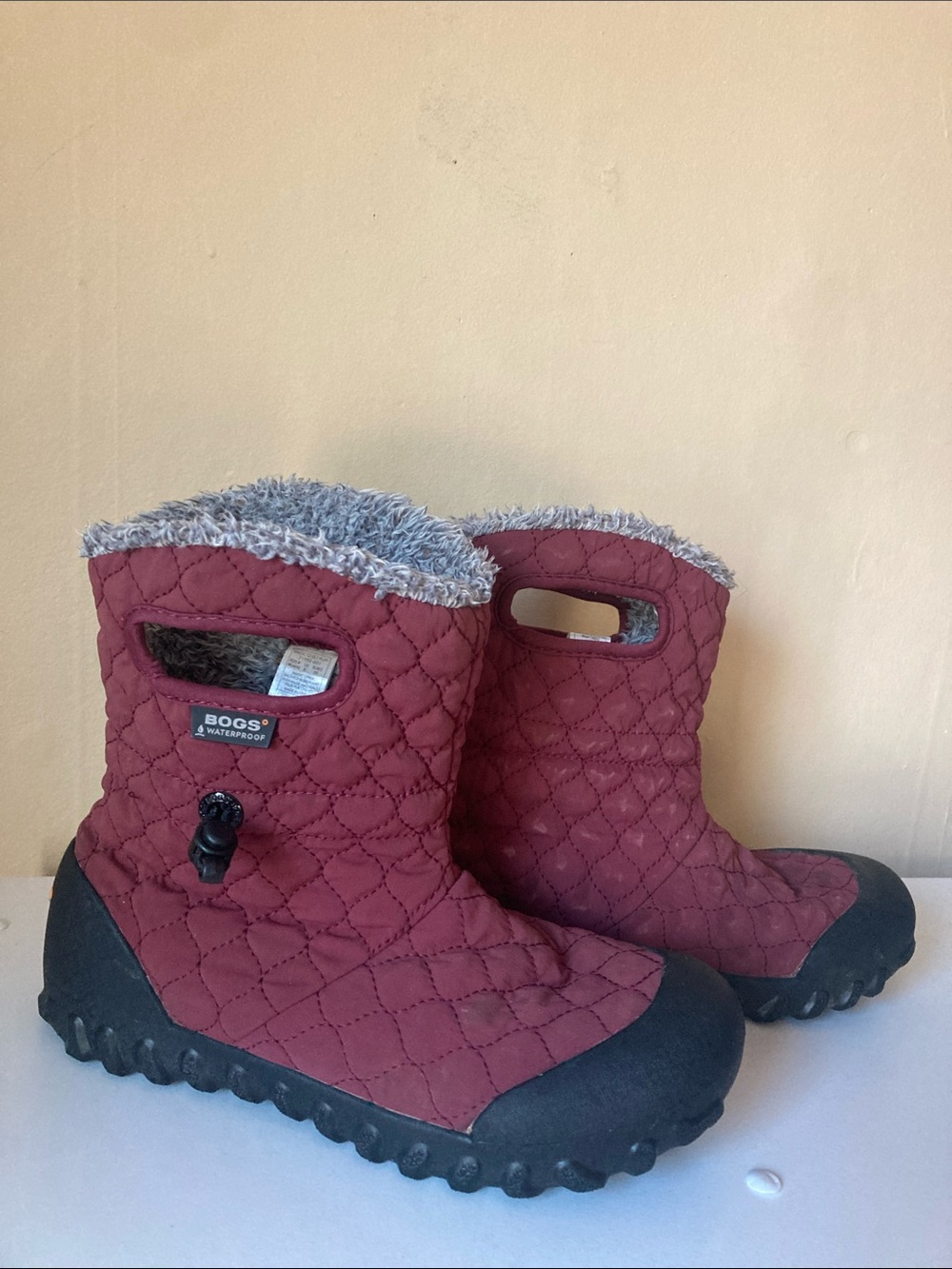 Bogs Rebound Waterproof Quilted Boots in Burgundy